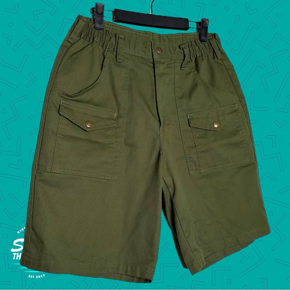 Vintage Olive Green Men's Cargo Shorts